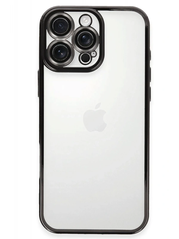 Newface Apple iPhone 16 Pro Max Kılıf Razer Lensli Silikon - Siyah