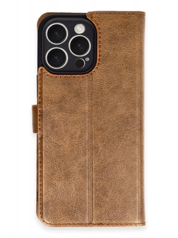 Newface Apple iPhone 16 Pro Max Kılıf Trend S Plus Kapaklı Kılıf - Taba