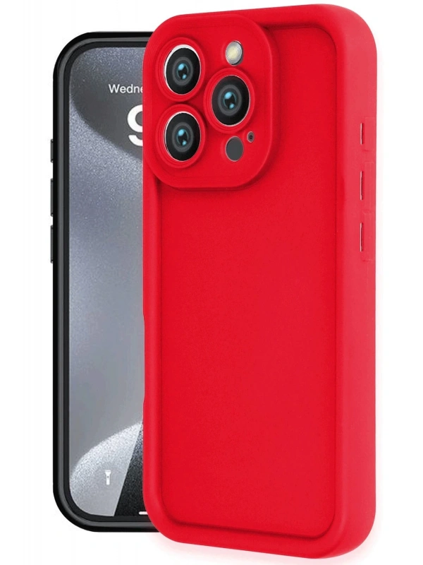 Newface Apple iPhone 16 Pro Max Kılıf Viera Silikon - Kırmızı