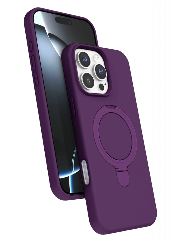 Newface Apple iPhone 16 Pro Max Regal Magsafe Standlı Kapak - Derin Mor