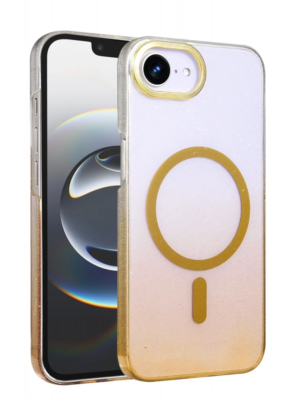 Newface Apple iPhone 16E Glossy Magsafe Kapak - Çöl Titanyum
