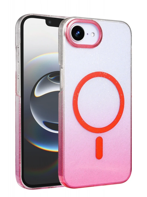 Newface Apple iPhone 16E Glossy Magsafe Kapak - Pembe