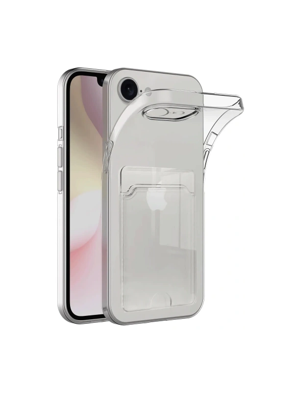 Newface Apple iPhone 16E Kılıf Kart Şeffaf Silikon - Şeffaf