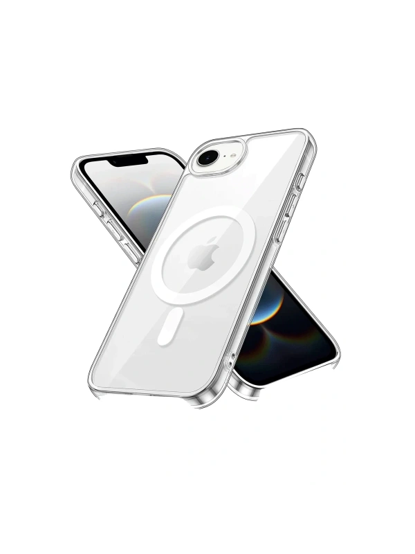 Newface Apple iPhone 16E Kılıf Pc Real Magsafe Kapak - Şeffaf