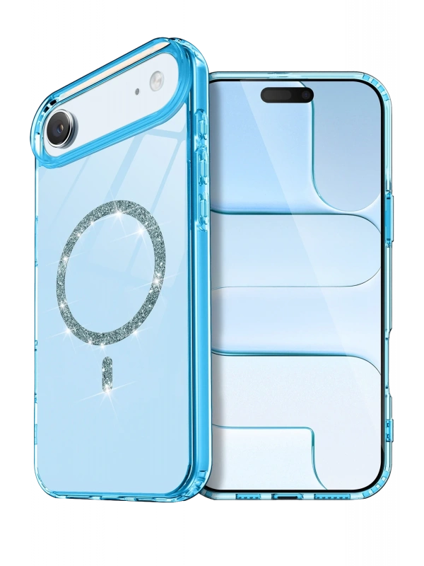 Newface Apple iPhone 17 Air Live Diamond Magsafe Kapak - Mavi