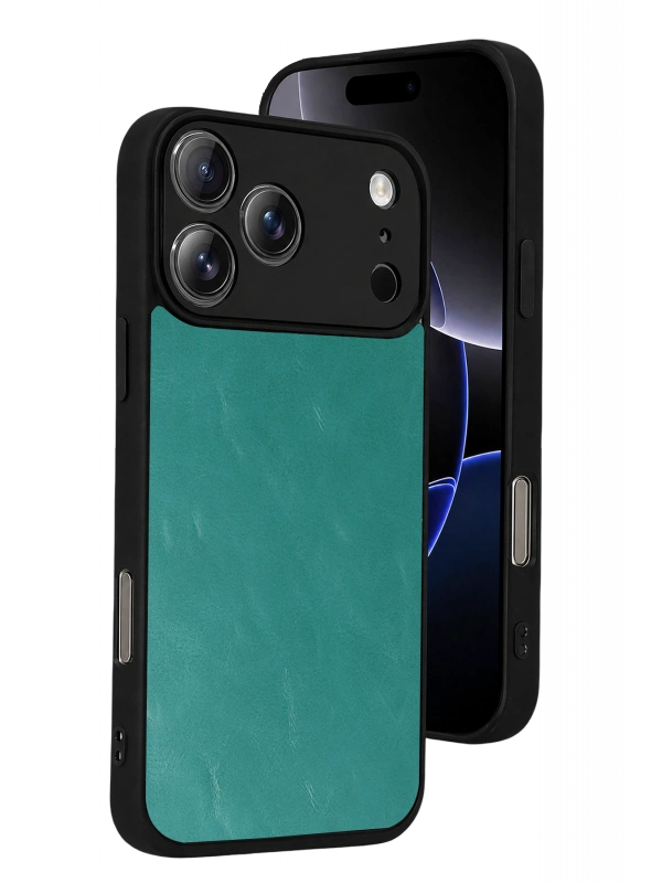 Newface Apple iPhone 17 Pro Aras Deri Kapak - Açık Yeşil