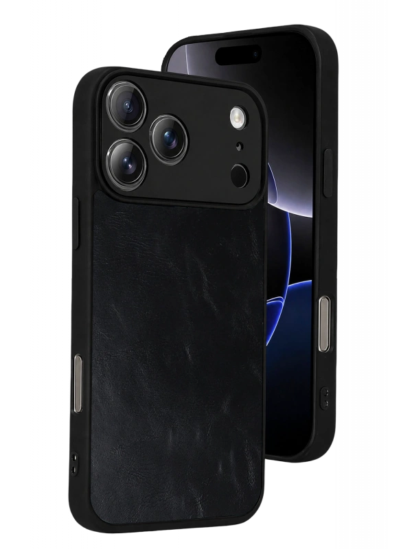 Newface Apple iPhone 17 Pro Aras Deri Kapak - Siyah