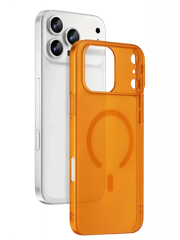 Newface Apple iPhone 17 Pro Combo Sert Şeffaf Magsafe Kapak - Turuncu