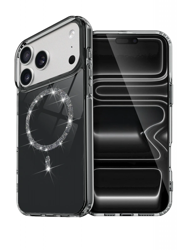 Newface Apple iPhone 17 Pro Live Diamond Magsafe Kapak - Siyah