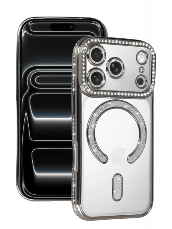 Newface Apple iPhone 17 Pro Max Joke Simli Magneticsafe Kılıf - Gümüş