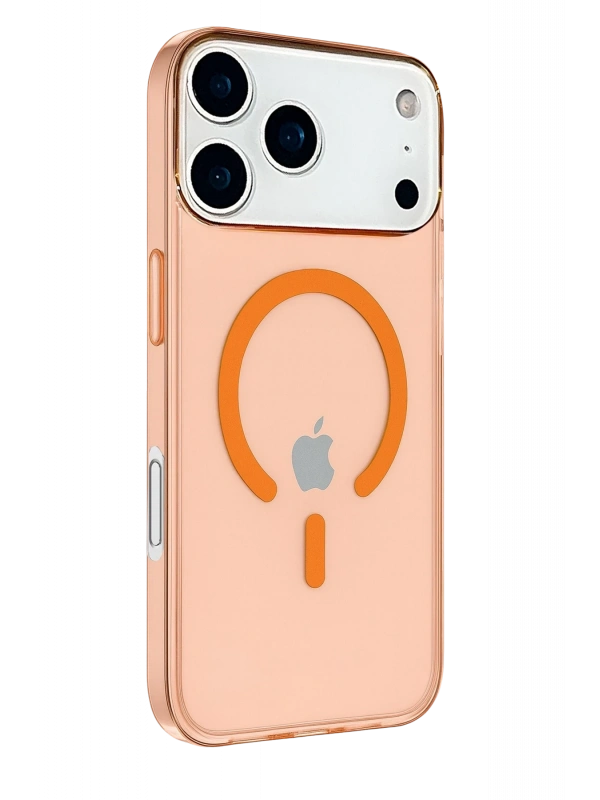 Newface Apple iPhone 17 Pro Max Kılıf Pc Real Magsafe Kapak - Turuncu