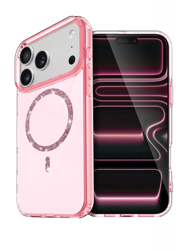 Newface Apple iPhone 17 Pro Max Live Diamond Magsafe Kapak - Pembe