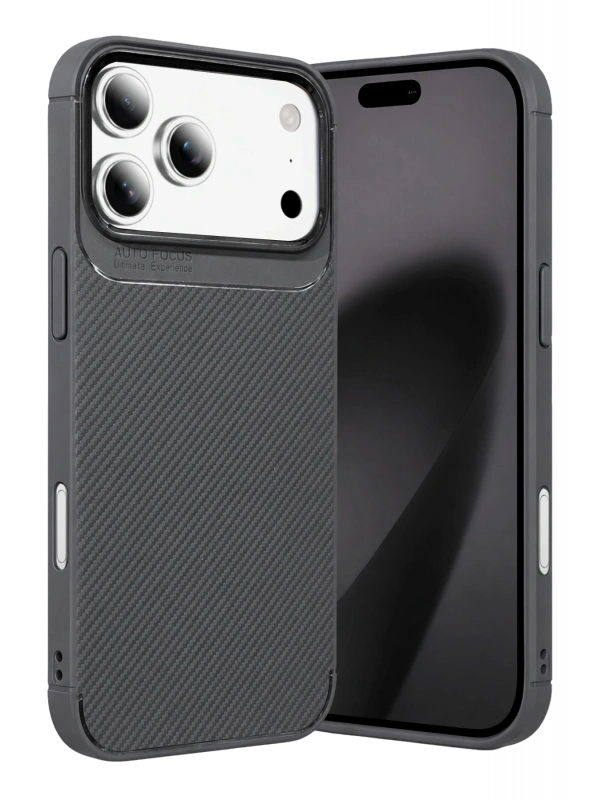 Newface Apple iPhone 18 Pro Auto Focus Karbon Kapak - Gri
