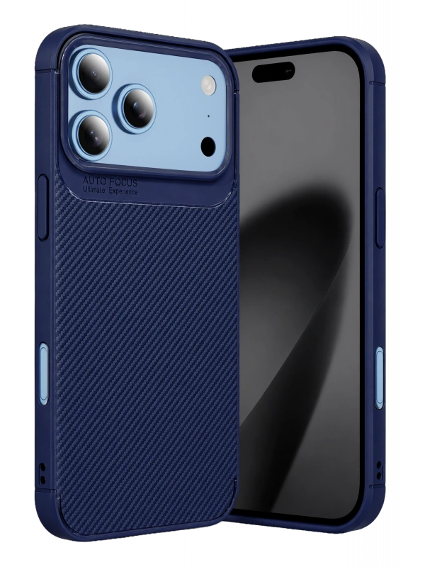 Newface Apple iPhone 18 Pro Auto Focus Karbon Kapak - Lacivert