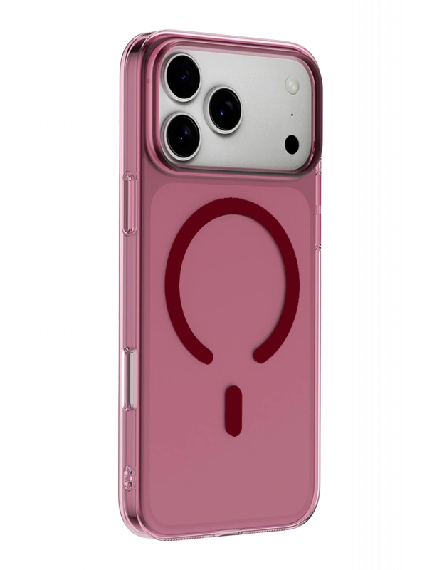 Newface Apple iPhone 18 Pro Combo Sert Şeffaf Magsafe Kapak - Bordo