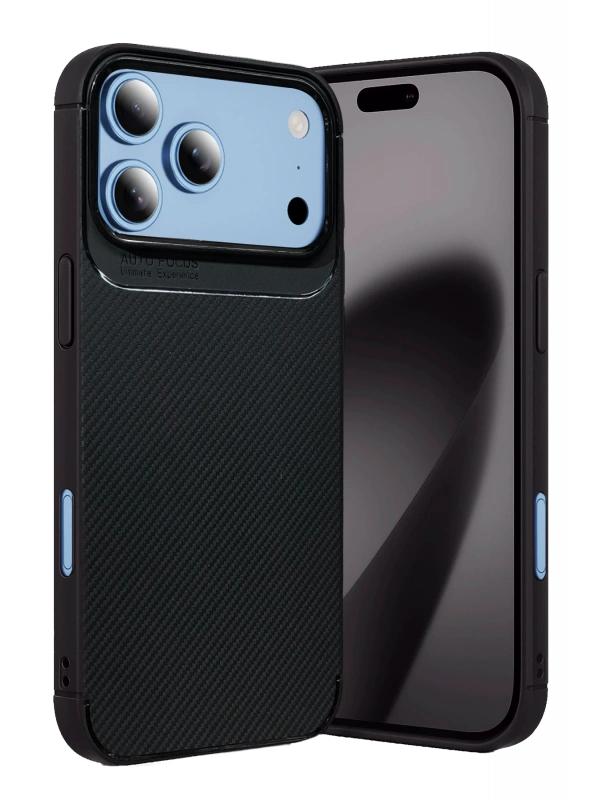 Newface Apple iPhone 18 Pro Max Auto Focus Karbon Kapak - Siyah
