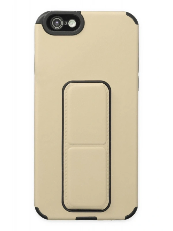 Newface Apple iPhone 6 Kılıf Mega Standlı Silikon - Gold
