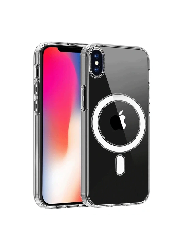 Newface Apple iPhone X Kılıf Magneticsafe Şeffaf Silikon - Şeffaf