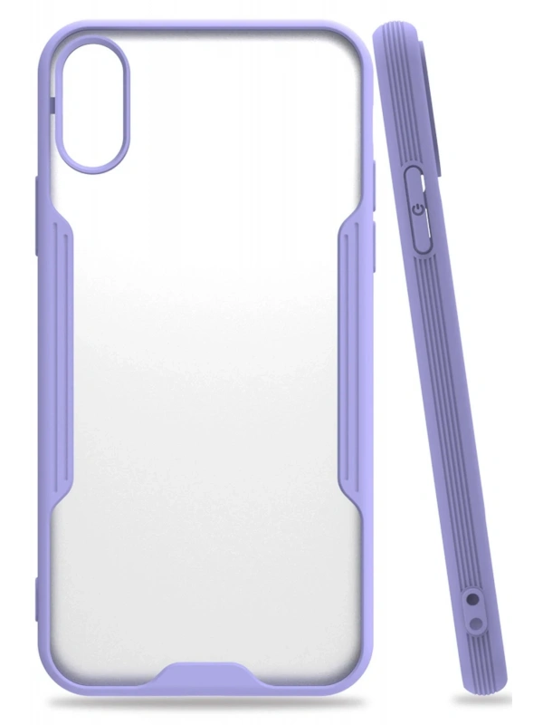 Newface Apple iPhone X Kılıf Platin Silikon - Lila