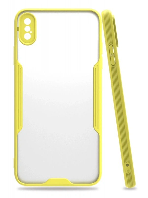 Newface Apple iPhone XS Max Kılıf Platin Silikon - Sarı