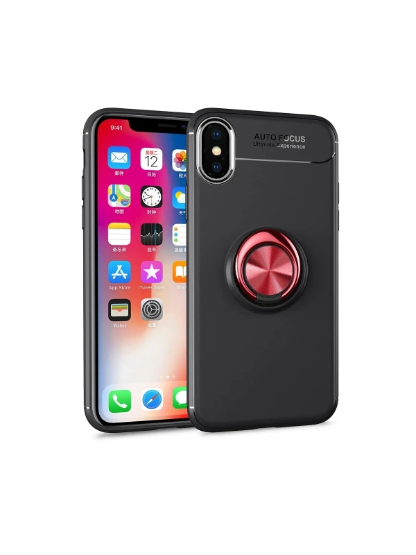 Newface Apple iPhone XS Max Kılıf Range Yüzüklü Silikon