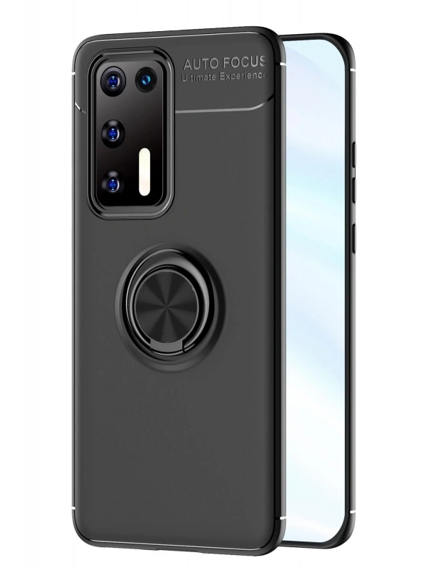 Newface Huawei P40 Kılıf Range Yüzüklü Silikon - Siyah