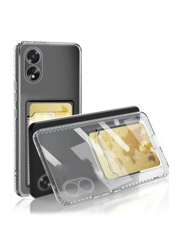 Newface Oppo A38 Kılıf Kart Şeffaf Silikon - Şeffaf