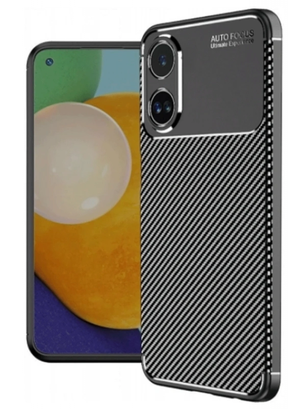 Newface Oppo A60 Kılıf Auto Focus Karbon Kapak - Siyah