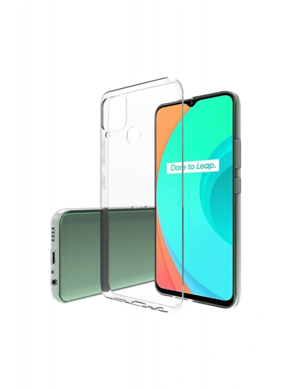 Newface Realme C15 Kılıf Lüx Şeffaf Silikon