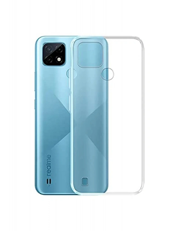 Newface Realme C21 Kılıf Deluxe 2mm Şeffaf Silikon - Şeffaf