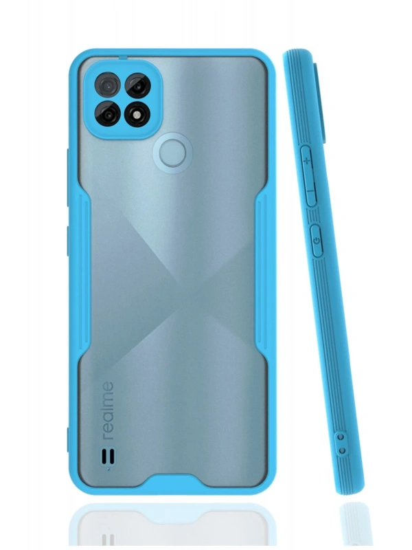 Newface Realme C21 Kılıf Platin Silikon - Mavi