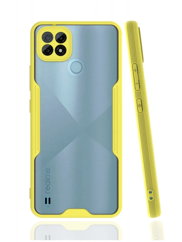 Newface Realme C21 Kılıf Platin Silikon - Sarı