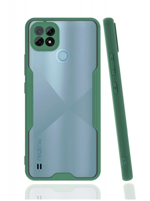 Newface Realme C21 Kılıf Platin Silikon - Yeşil