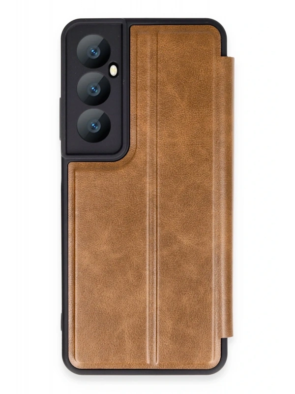 Newface Realme C65 Kılıf Flip Cover - Taba