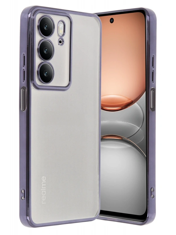 Newface Realme C75 4G Kılıf Razer Lensli Silikon - Mor