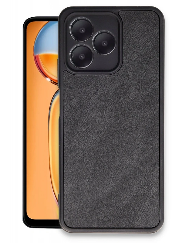Newface Realme Note 50 4G Kılıf Aras Deri Kapak - Siyah