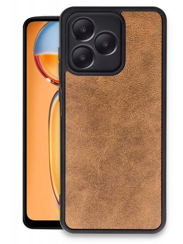 Newface Realme Note 50 4G Kılıf Aras Deri Kapak - Taba
