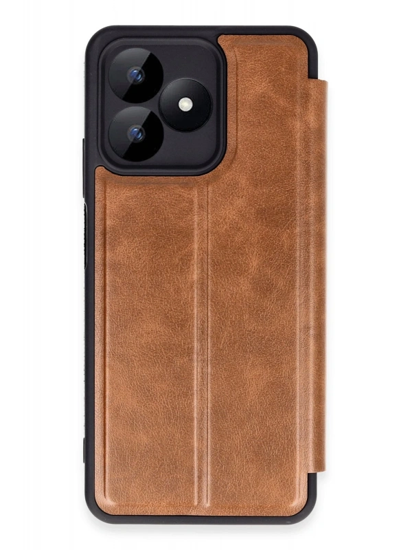 Newface Realme Note 50 4G Kılıf Flip Cover - Taba