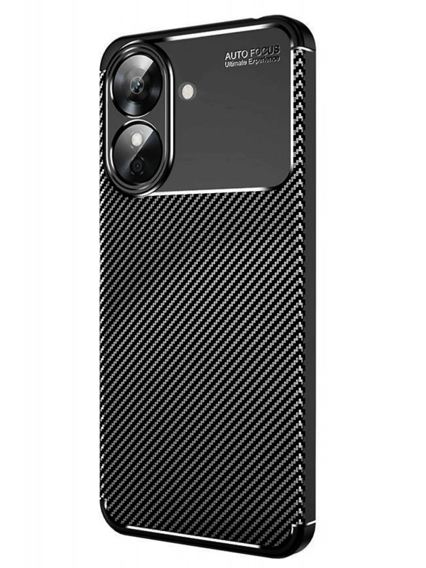 Newface Realme Note 60 Kılıf Auto Focus Karbon Kapak - Siyah