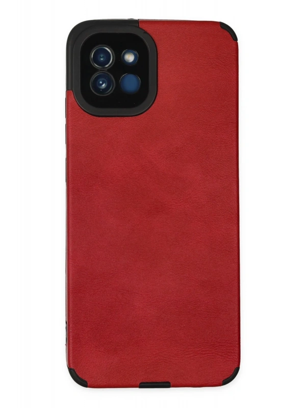 Newface Samsung Galaxy A03 Kılıf Loop Deri Silikon - Kırmızı