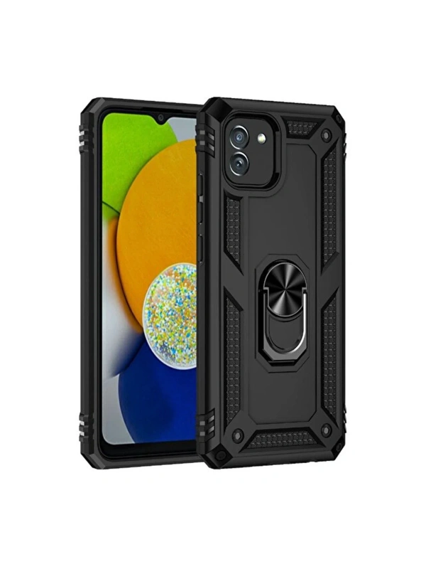 KILIFINI SEÇ - Samsung Galaxy A03 Kılıf Sofya Yüzüklü Silikon Kapak