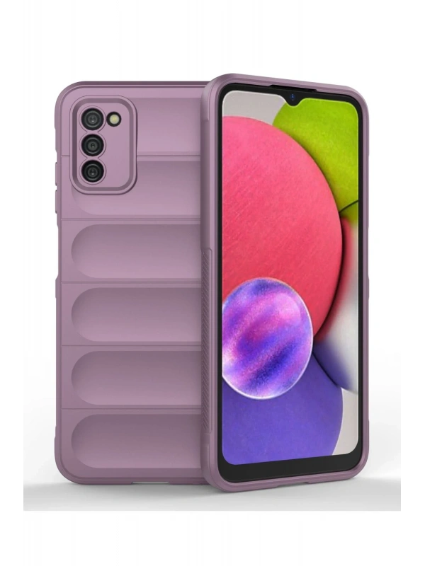 Newface Samsung Galaxy A03S Kılıf Optimum Silikon - Mor