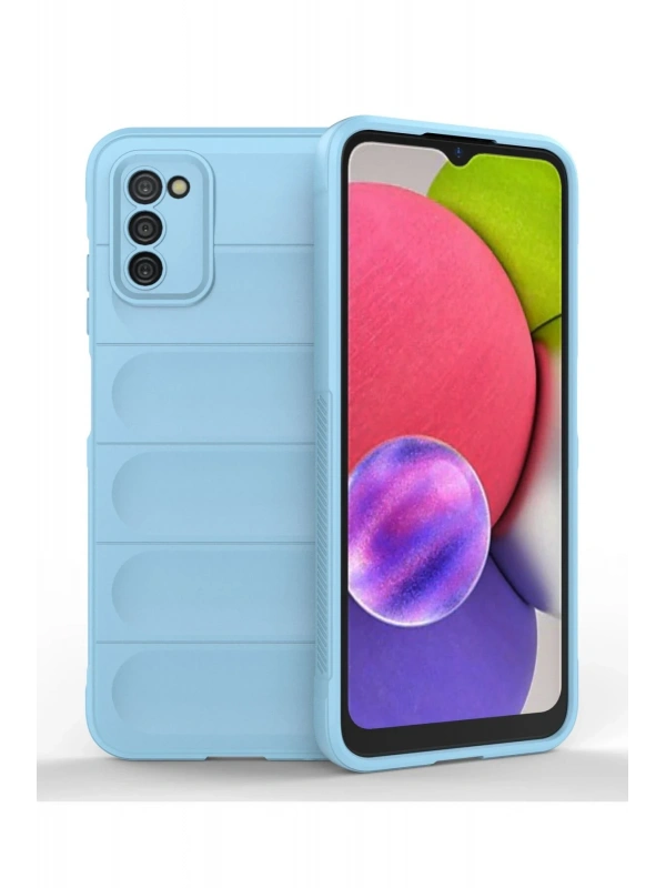 Newface Samsung Galaxy A03S Kılıf Optimum Silikon - Sky Blue