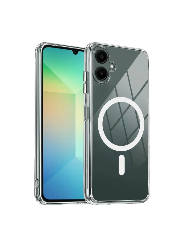 Newface Samsung Galaxy A06 Combo Sert Şeffaf Magsafe Kapak - Şeffaf