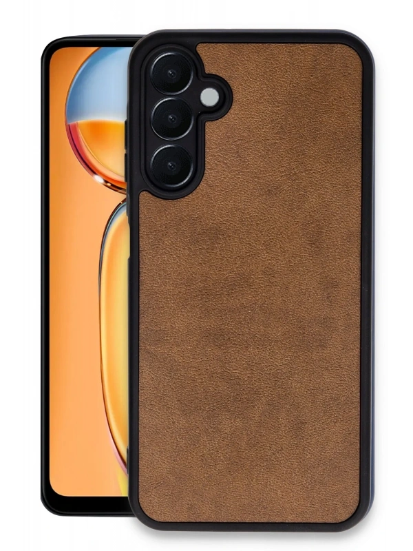 Newface Samsung Galaxy M15 Kılıf Aras Deri Kapak - Taba