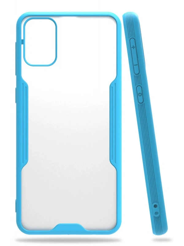 Newface Samsung Galaxy M31 Kılıf Platin Silikon - Mavi