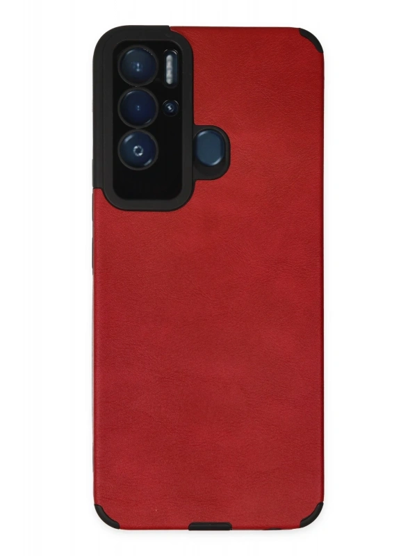 Newface Tecno Pova Neo Kılıf Loop Deri Silikon - Kırmızı