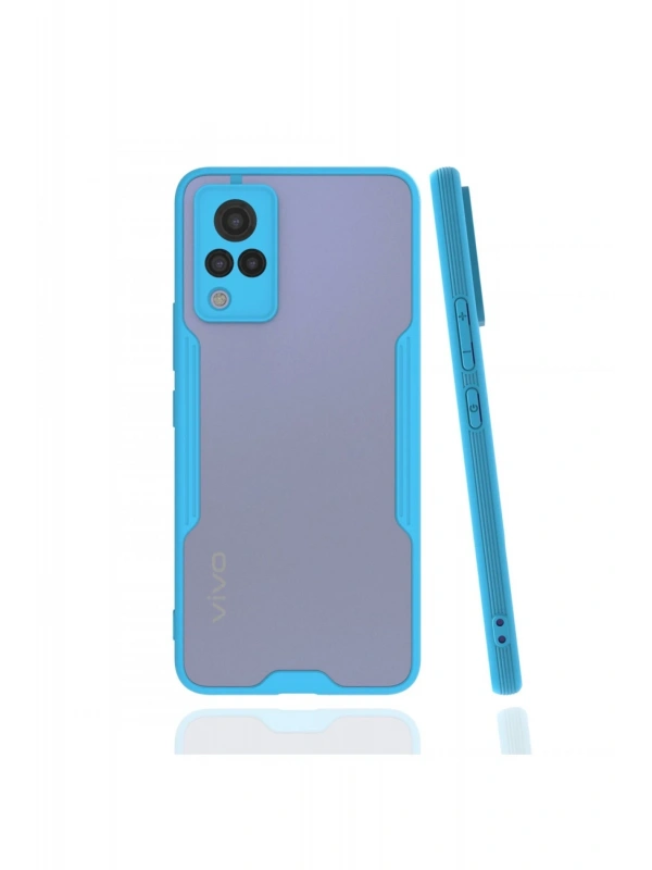 Newface Vivo V21 Kılıf Platin Silikon - Mavi
