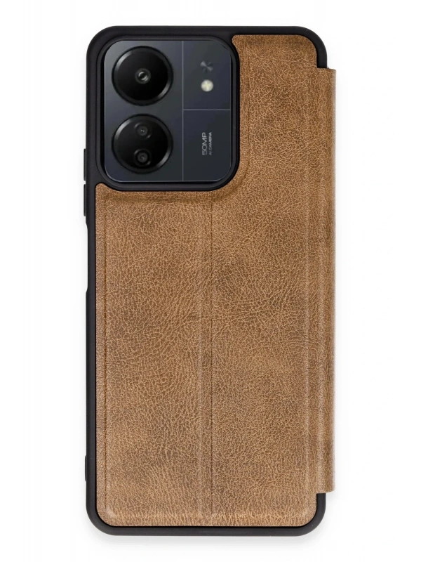 Newface Xiaomi Redmi 13C Kılıf Flip Cover - Taba