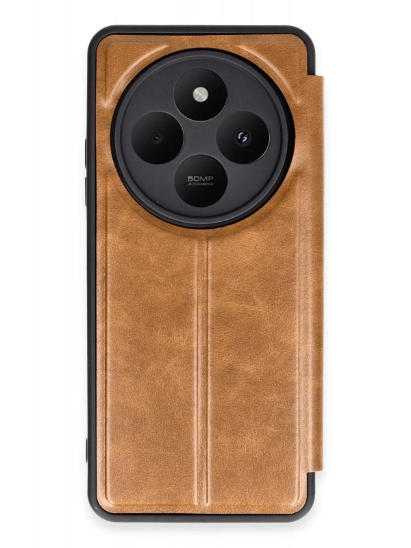 Newface Xiaomi Redmi 14C Kılıf Flip Cover - Taba
